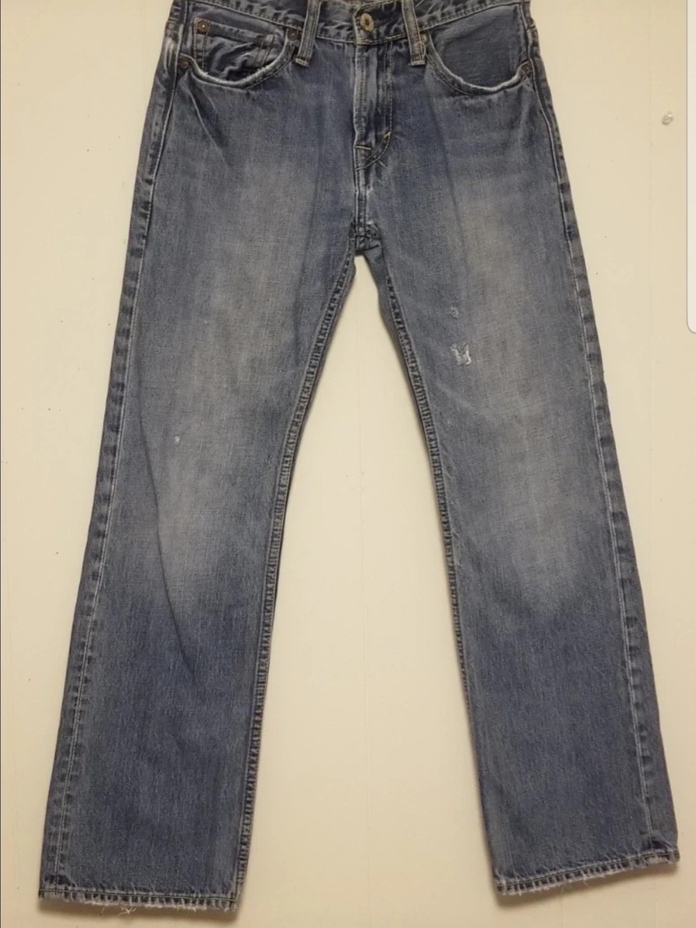 True Y2K Straight Fit Low Mid Rise Subtle Bootcut No Stretch Thick Denim Jeans S